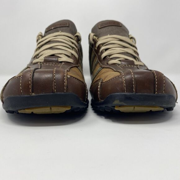 Skechers Men 10 Urban Track 60449 Brown Leather Oxford Casual Shoe VTG Y2K Retro